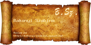 Bakonyi Szabina névjegykártya